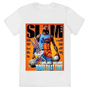 Slam 233 Lebron James Bugs Bunny Lakers Basketball Graphic Fan T-Shirt 159